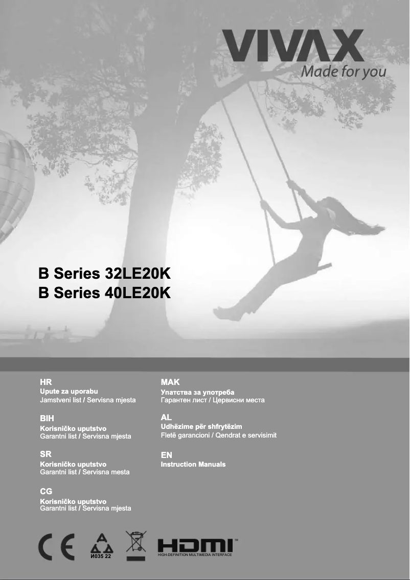 Página 1 del manual Ficha técnica Vivax 40LE20K