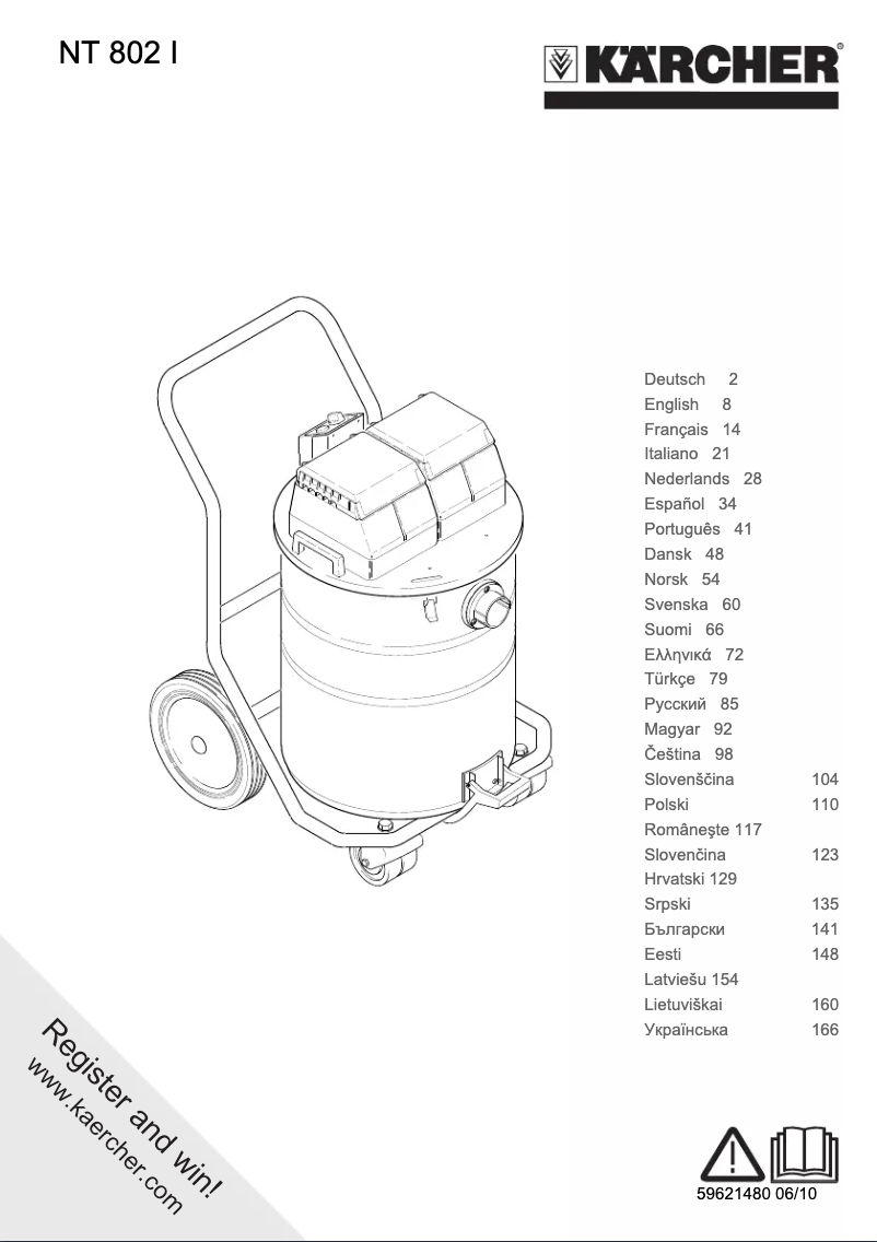 Page n°1 - Manuel utilisateur Kärcher NT 802 I