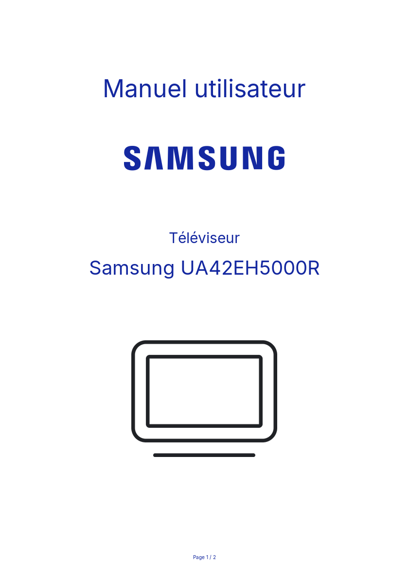 Image de la première page du manuel de l'appareil UA42EH5000R