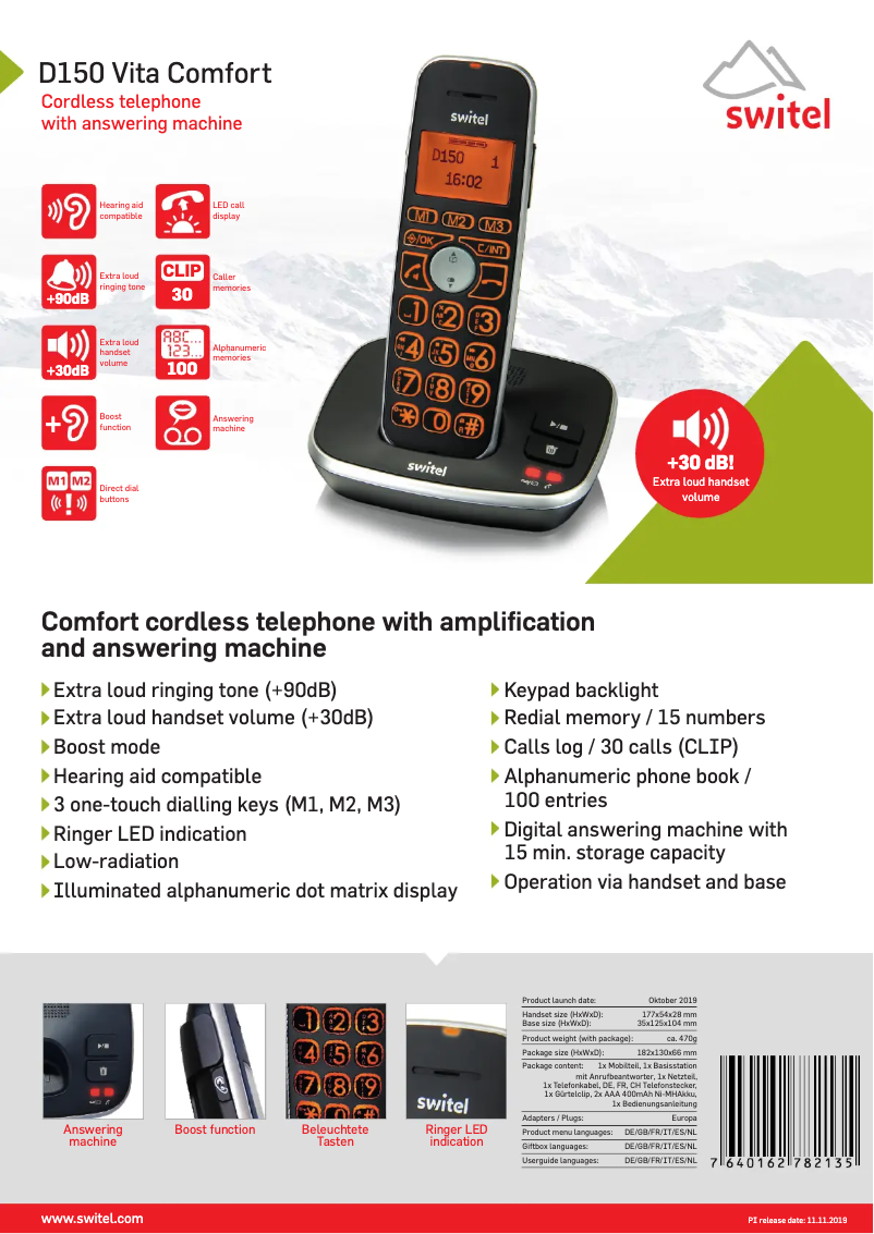 Imagen de la primera página del manual del dispositivo D150 Vita Comfort