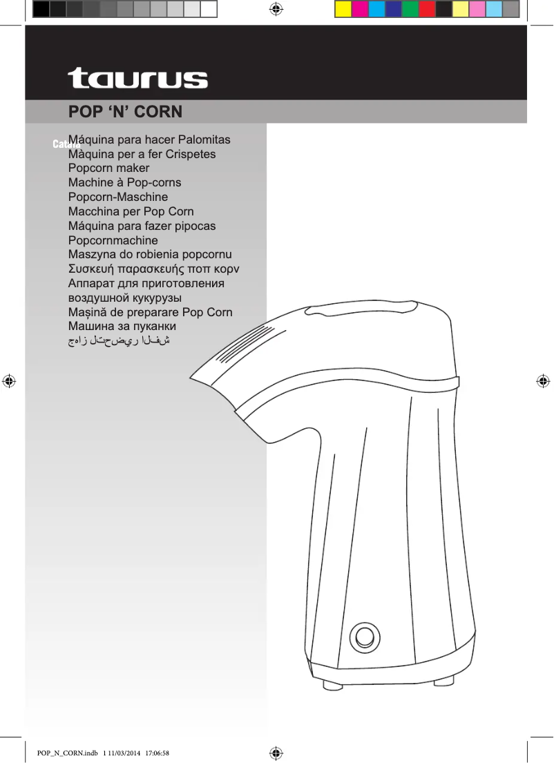 Page n°1 - Manuel utilisateur Taurus Pop 'n Corn