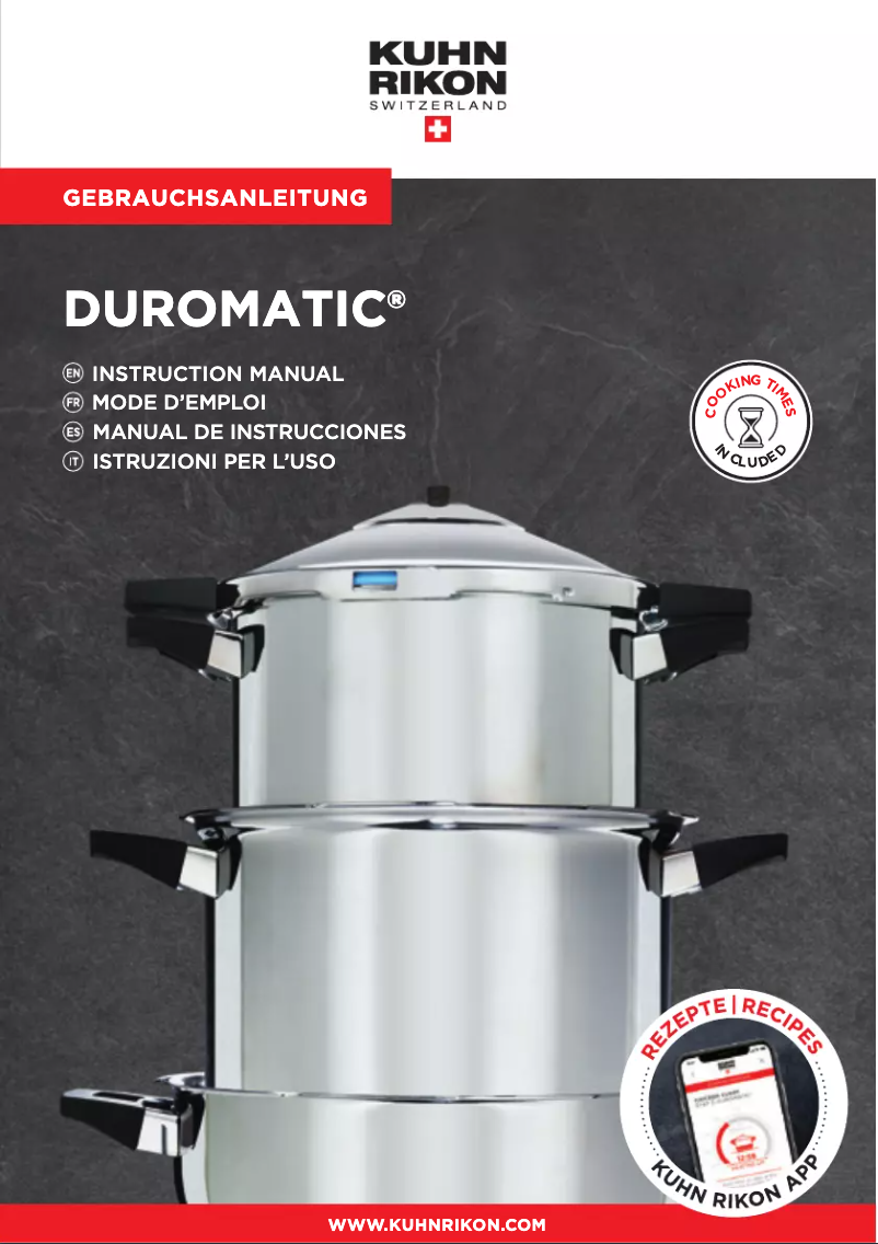 Page 1 de la notice Manuel utilisateur Kuhn Rikon Duromatic