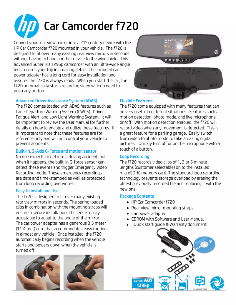 Page n°1 - Fiche technique HP F720