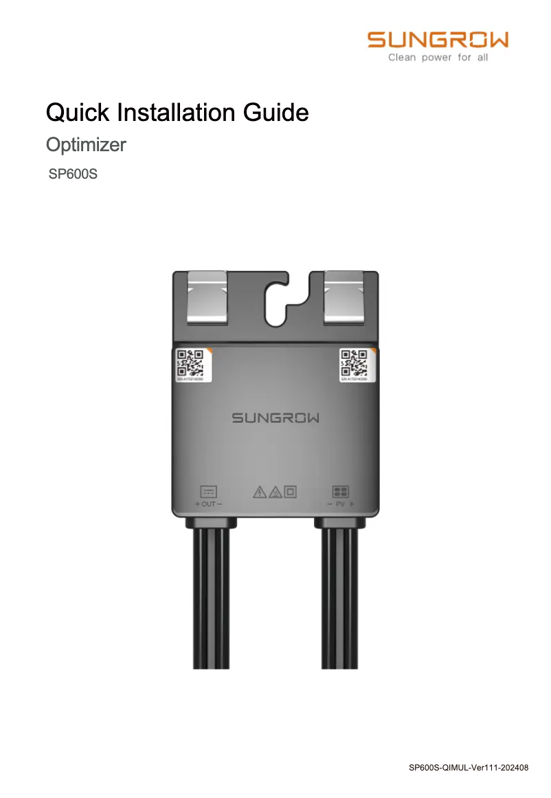 Image de la première page du manuel de l'appareil SP600S