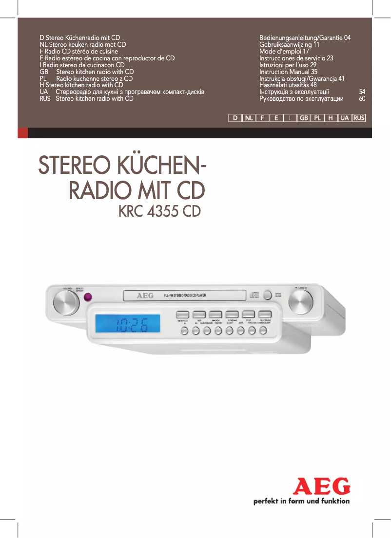 Page 1 de la notice Manuel utilisateur AEG KRC 4355 CD