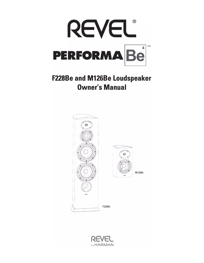 Page n°1 - Manuel utilisateur Revel PerformaBe M126Be