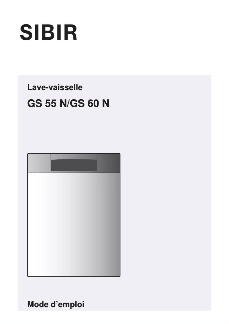 Page n°1 - Manuel utilisateur SIBIR GS 55 N