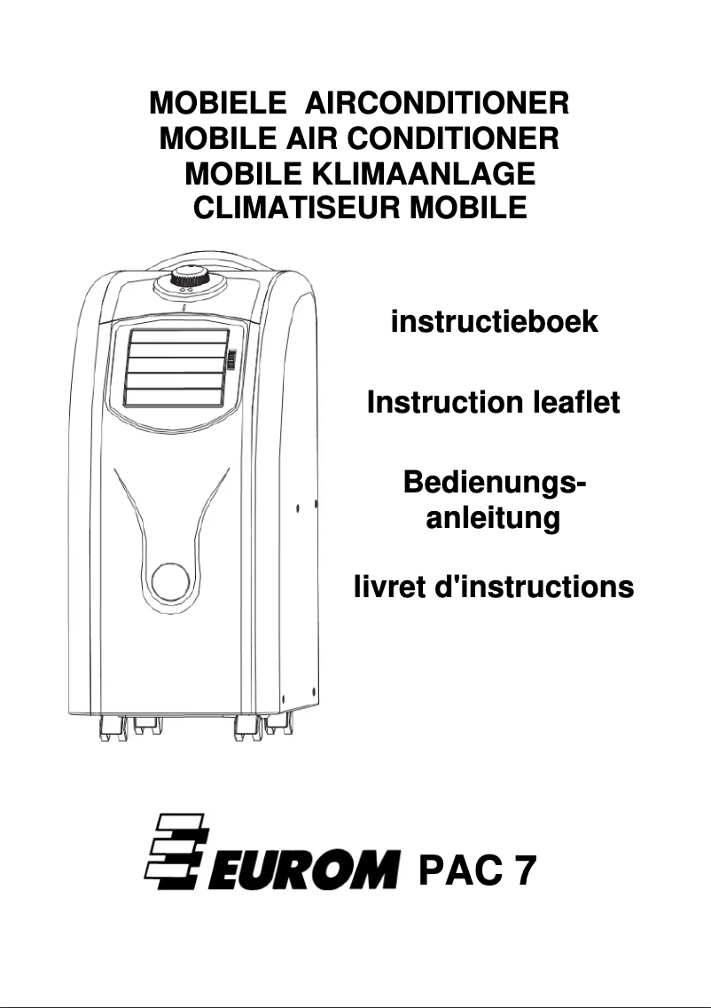 Image de la première page du manuel de l'appareil PAC 7