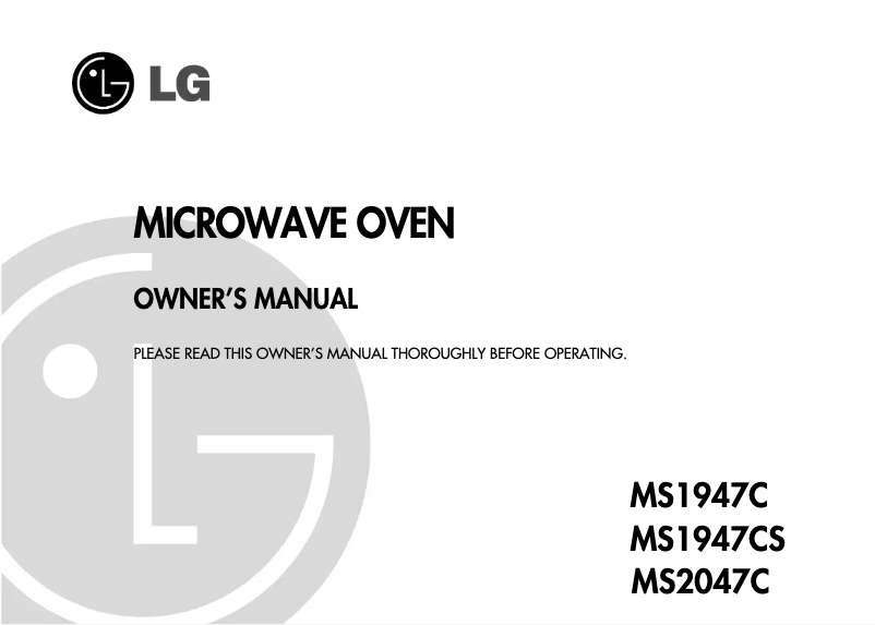 Page 1 de la notice Manuel utilisateur LG MS2047C