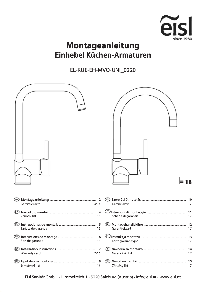 Page 1 de la notice Manuel utilisateur EISL FUTURA C