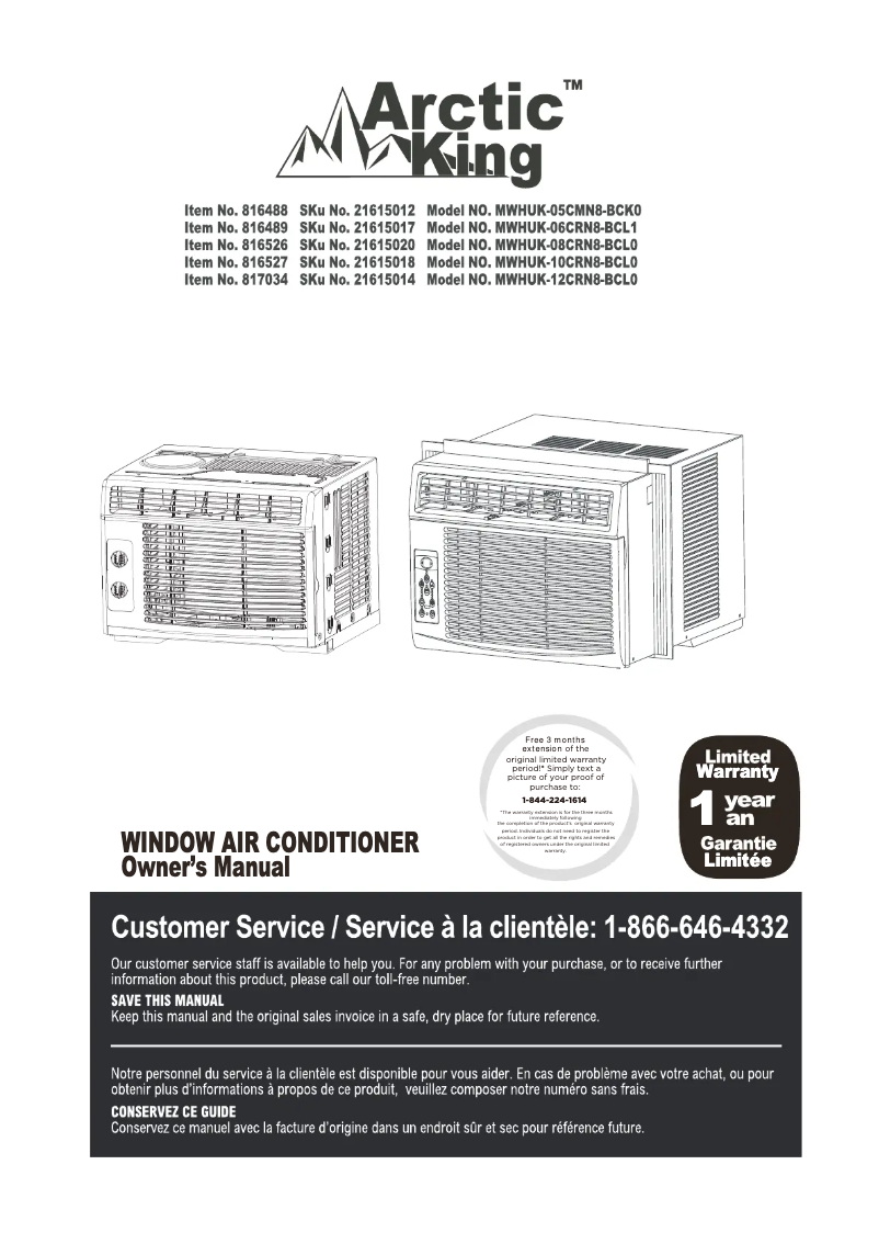 Image de la première page du manuel de l'appareil MWHUK-05CMN8-BCK0