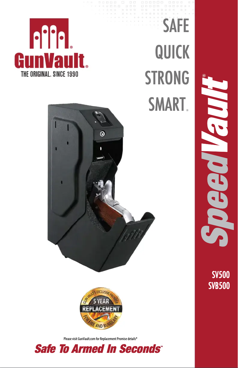 Page n°1 - Manuel utilisateur GunVault SpeedVault SV500