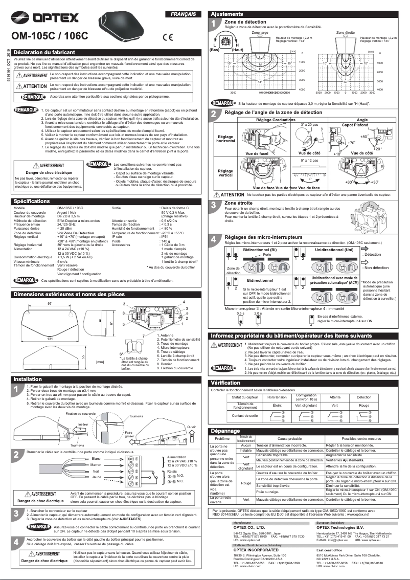 Image de la première page du manuel de l'appareil OM-106C