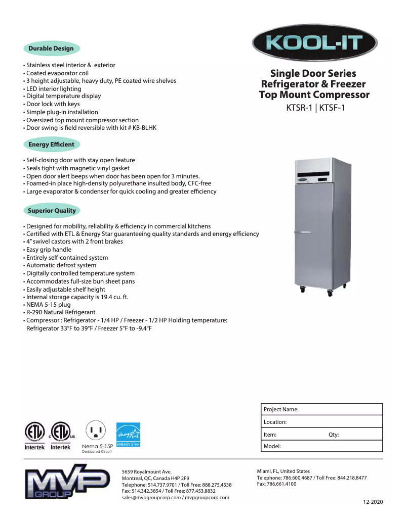 Página 1 del manual Manual de usuario Kool-It KTSF-1