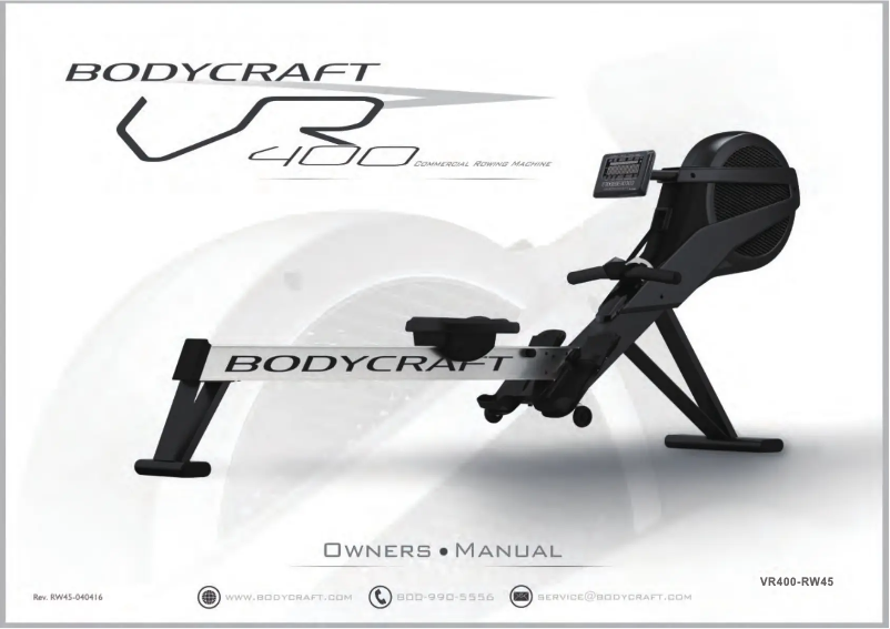 Page n°1 - Manuel utilisateur BodyCraft VR400