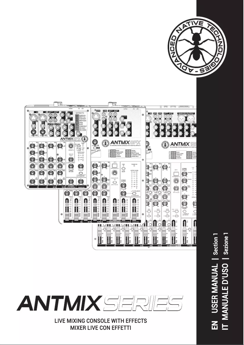Page 1 de la notice Manuel utilisateur ANT Antmix 8FX