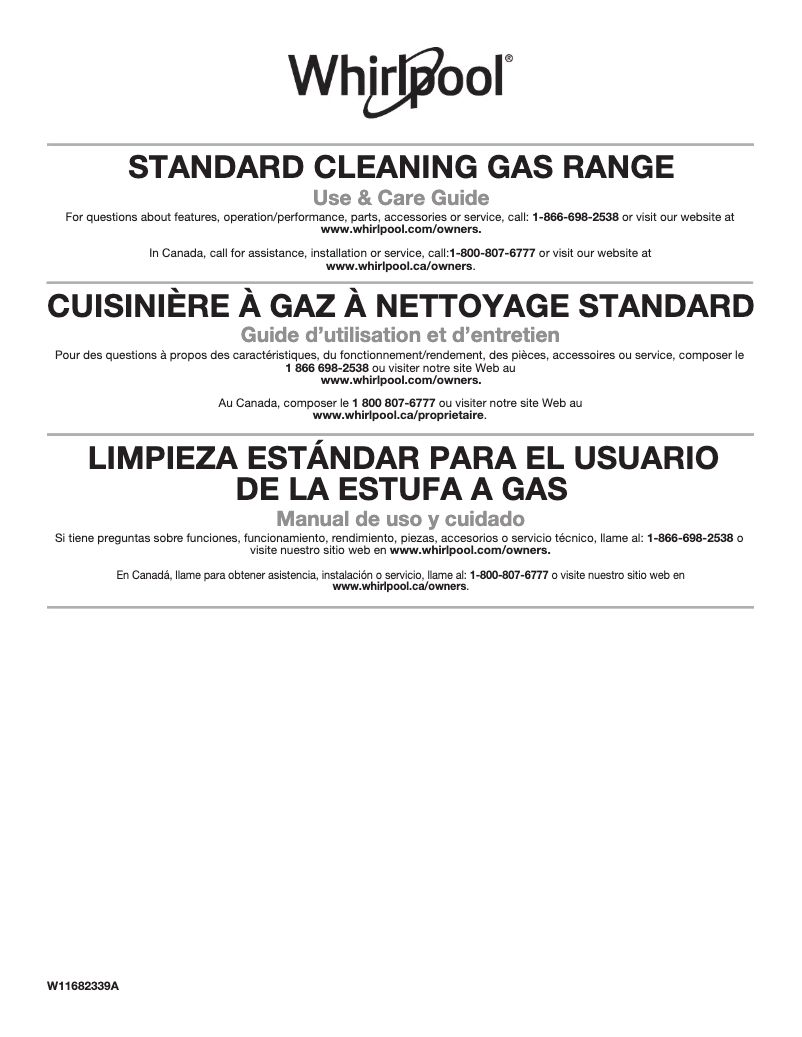 Page 1 de la notice Manuel utilisateur Whirlpool WFG320M0MB