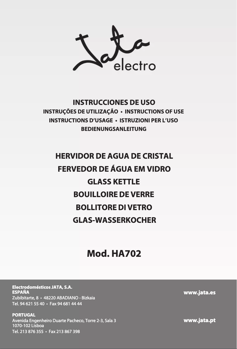 Page 1 de la notice Manuel utilisateur Jata HA702