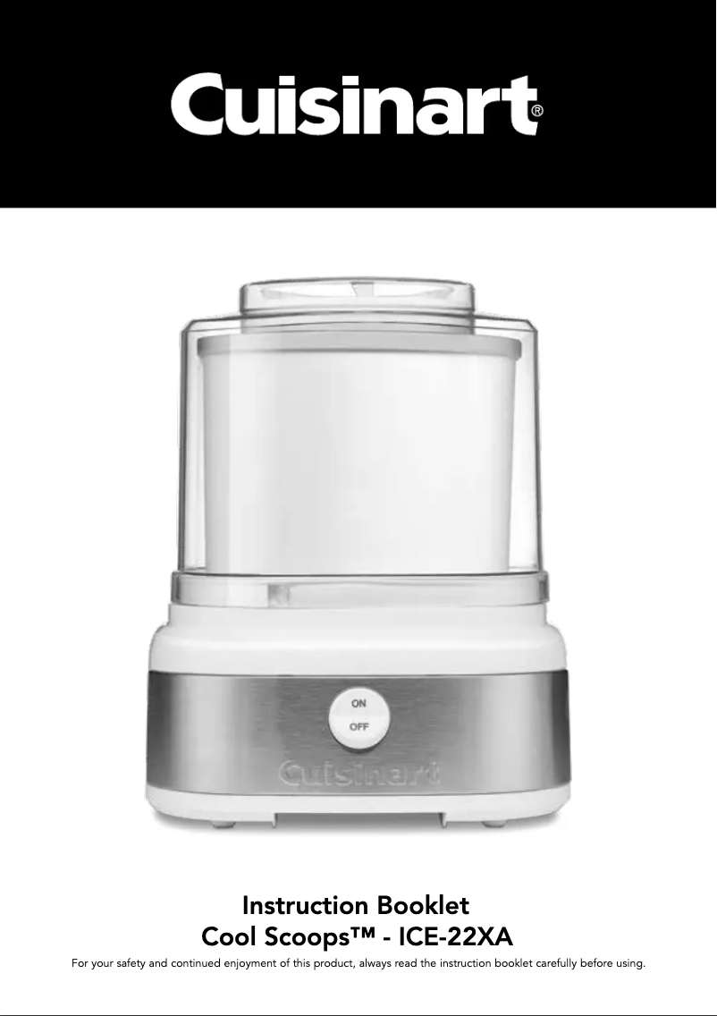 Image de la première page du manuel de l'appareil ICE-22XA