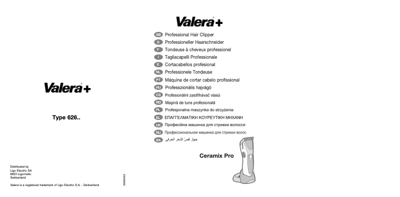 Page 1 de la notice Manuel utilisateur Valera Ceramix Pro 626