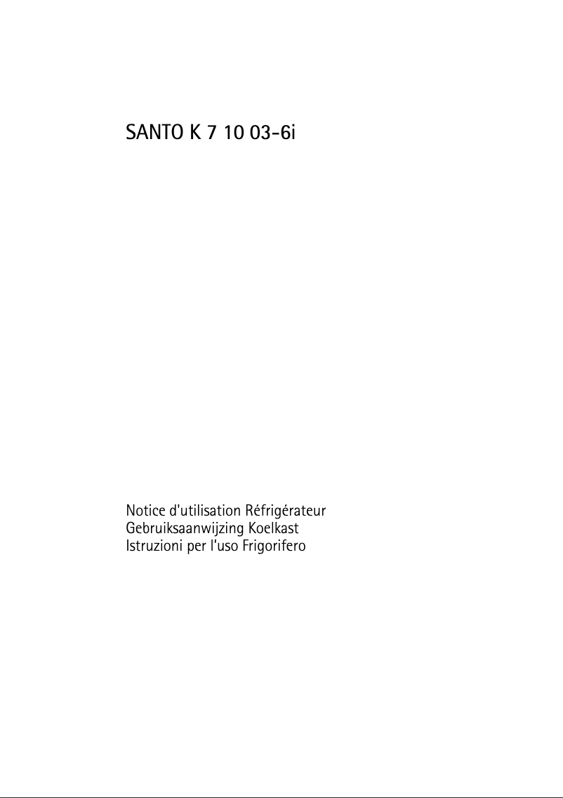 Page n°1 - Manuel utilisateur AEG-Electrolux Santo K 71003-6I