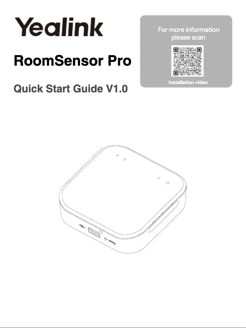 Image de la première page du manuel de l'appareil RoomSensor Pro