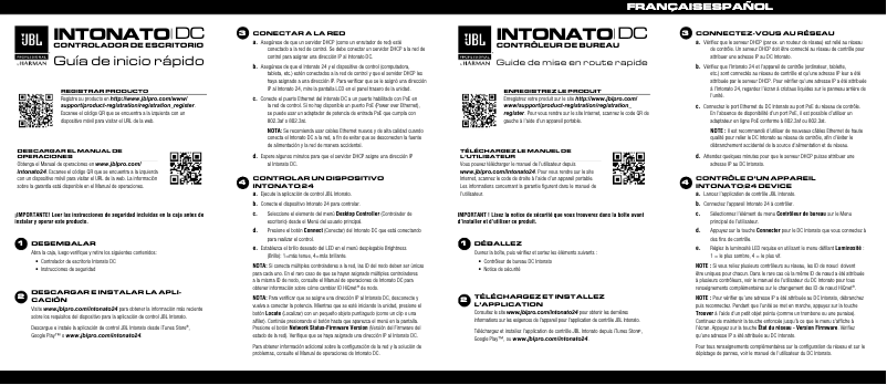 Page n°1 - Guide de démarrage rapide JBL Intonato 24