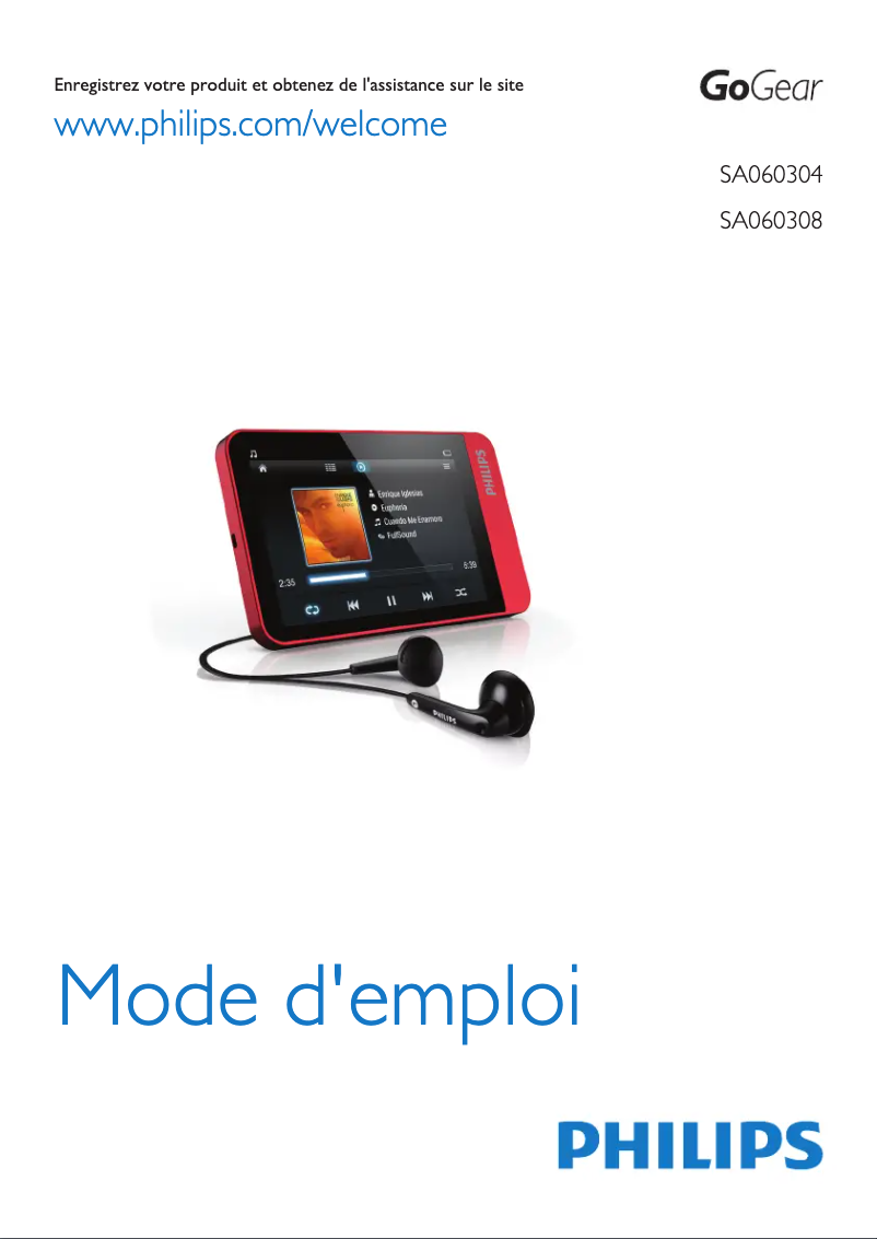 Page n°1 - Manuel utilisateur Philips GoGear SA060308S