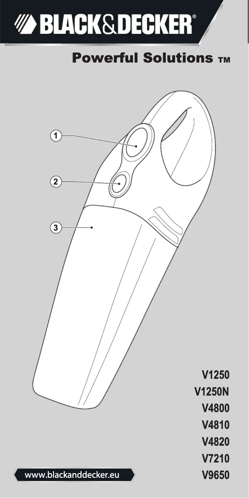 Image de la première page du manuel de l'appareil Dustbuster V1250N