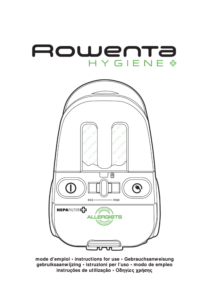 Page n°1 - Manuel utilisateur Rowenta Hygiene RO 6031