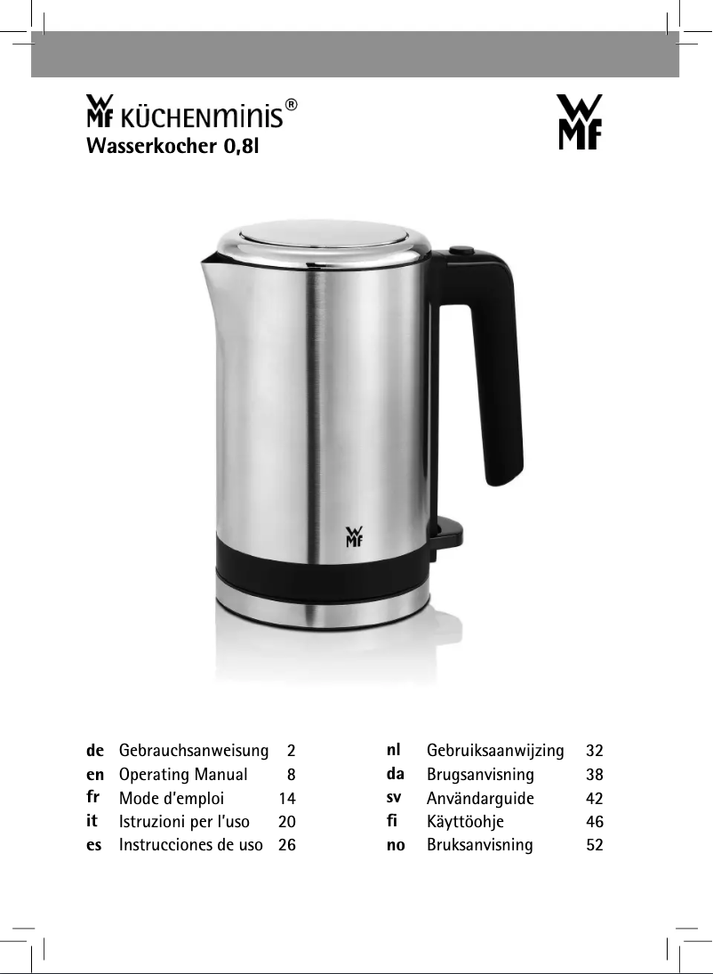 Image de la première page du manuel de l'appareil KITCHENmini Wasserkocher 0,8l