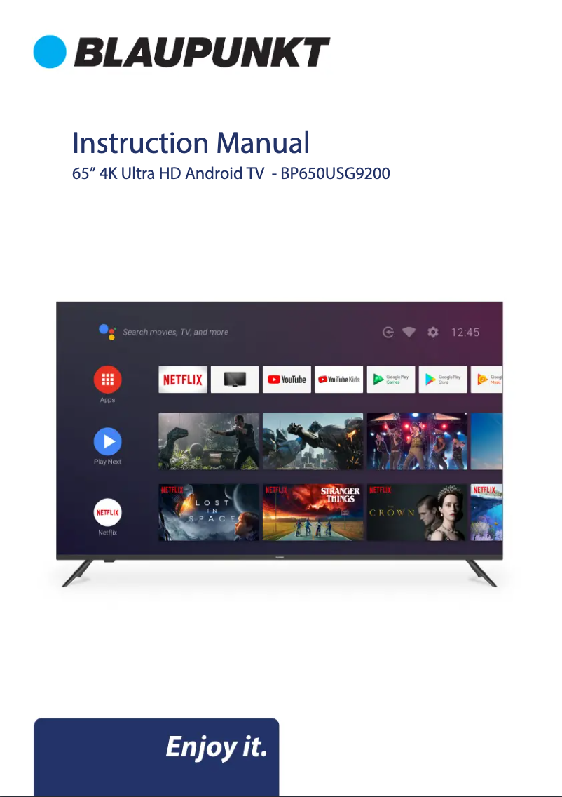 Page 1 de la notice Manuel utilisateur Blaupunkt BP650USG9200