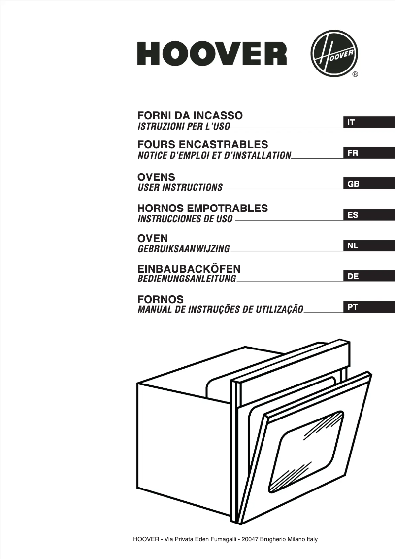 Page 1 de la notice Manuel utilisateur Hoover HOS 556
