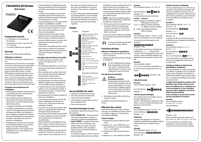 Image de la première page du manuel de l'appareil D2-3