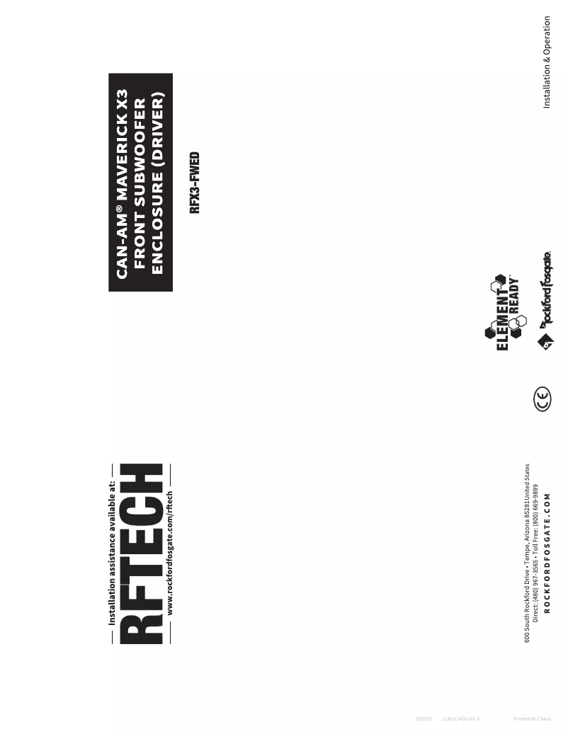 Page n°1 - Manuel utilisateur Rockford Fosgate X3-STAGE5