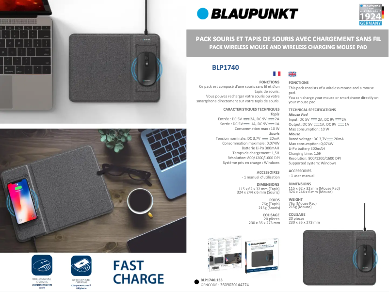 Image de la première page du manuel de l'appareil BLP1740