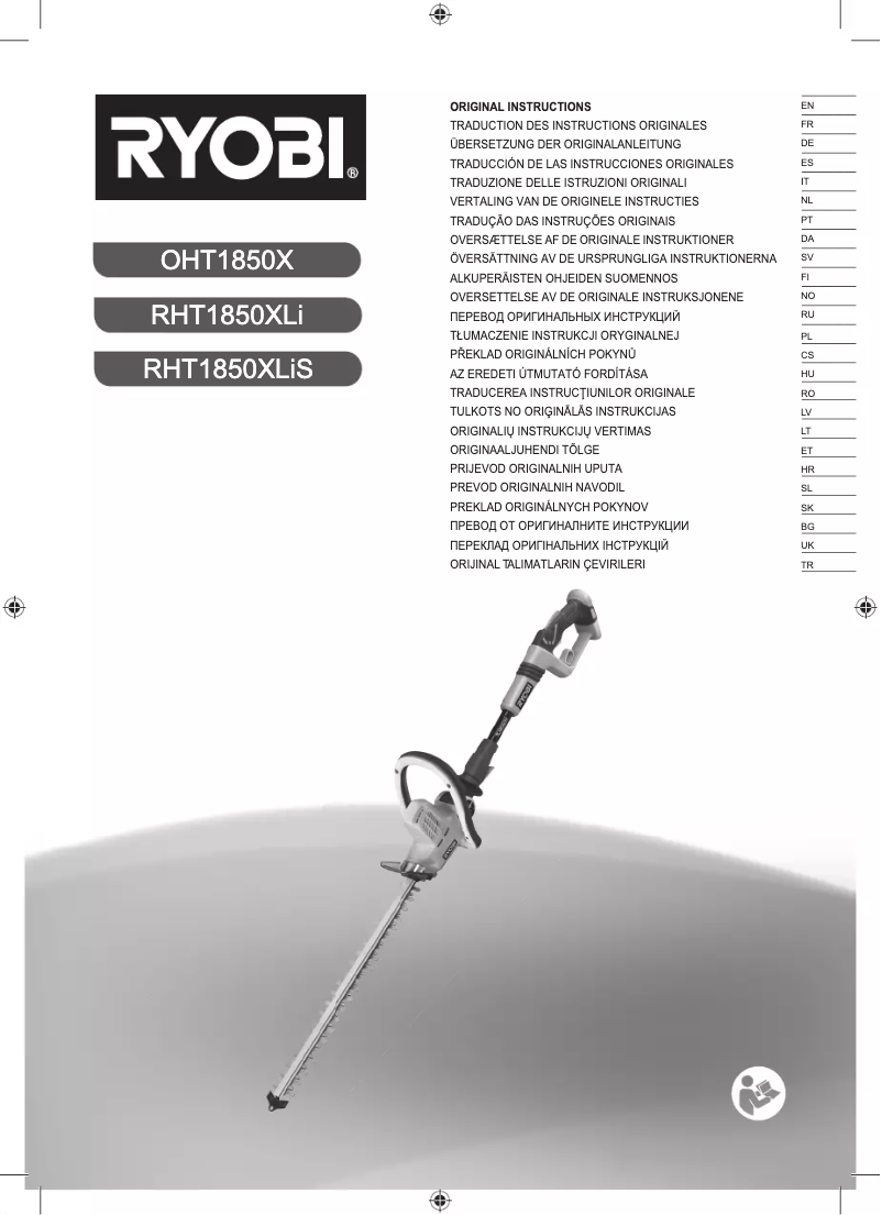 Page 1 de la notice Manuel utilisateur RYOBI One+ OHT1850X