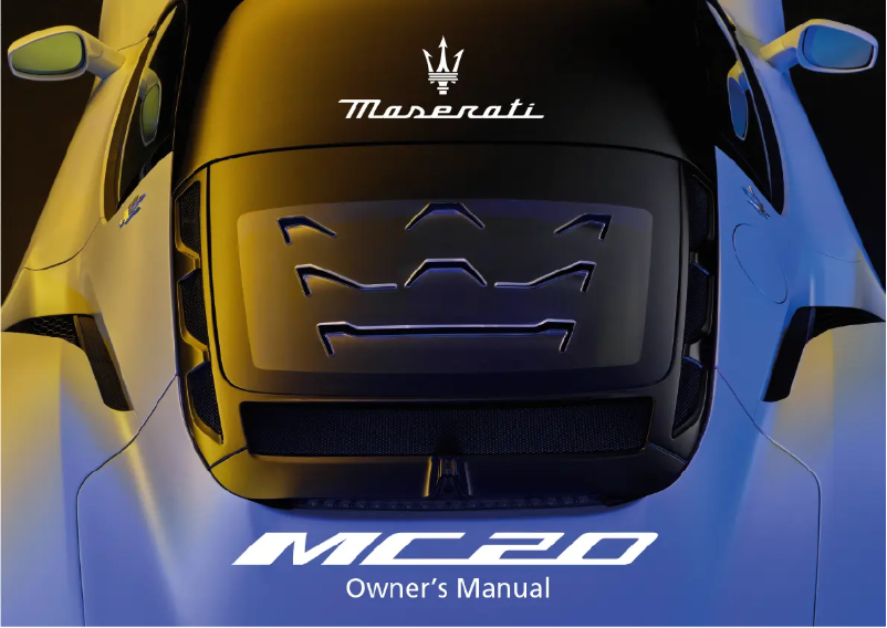 Page n°1 - Manuel utilisateur Maserati MC20 (2022)