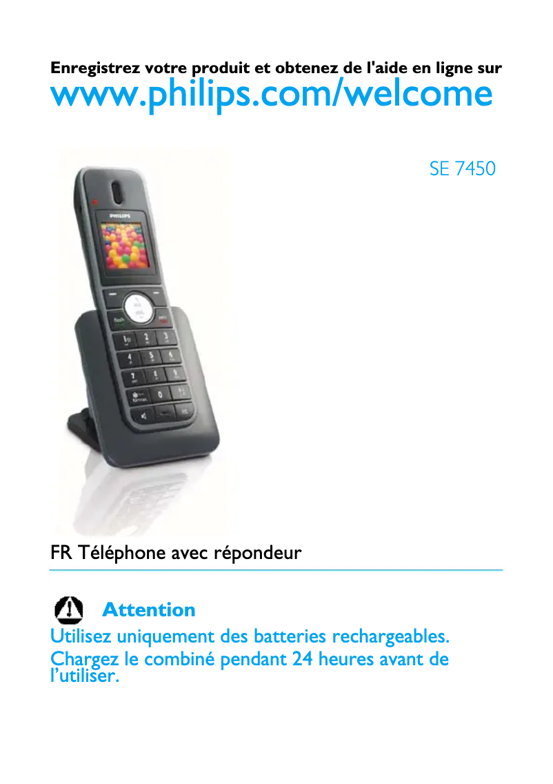 Imagen de la primera página del manual del dispositivo SE7450B