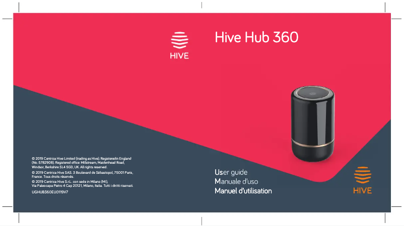 Page n°1 - Manuel utilisateur Hive Hub 360