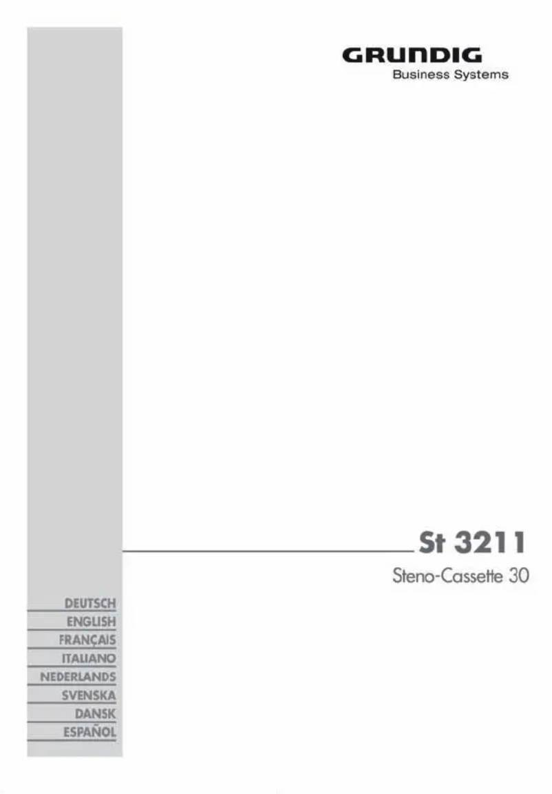 Page n°1 - Manuel utilisateur Grundig Steno-Cassette 30 St 3211