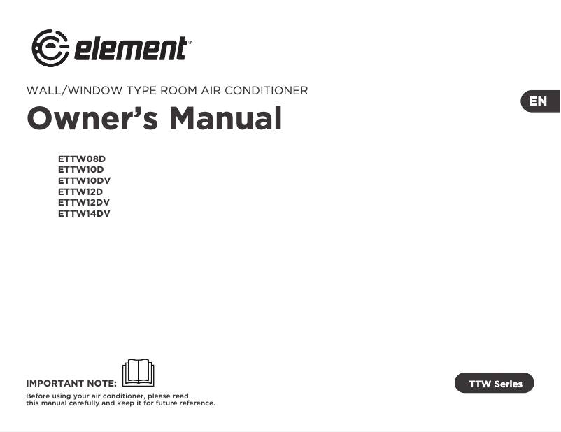 Page n°1 - Manuel utilisateur Element ETTW10D