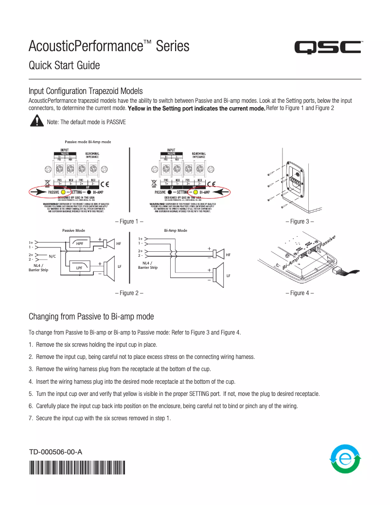 Page n°1 - Manuel utilisateur QSC AcousticPerformance AP-212sw