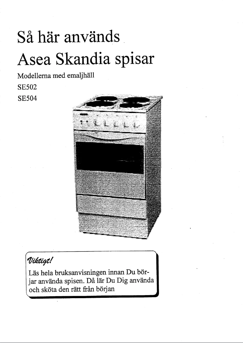 Page n°1 - Manuel utilisateur Cylinda SE 504
