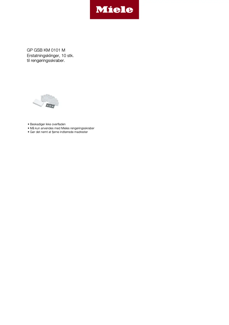 Page n°1 - Manuel utilisateur Miele GP GSB KM 0101 M