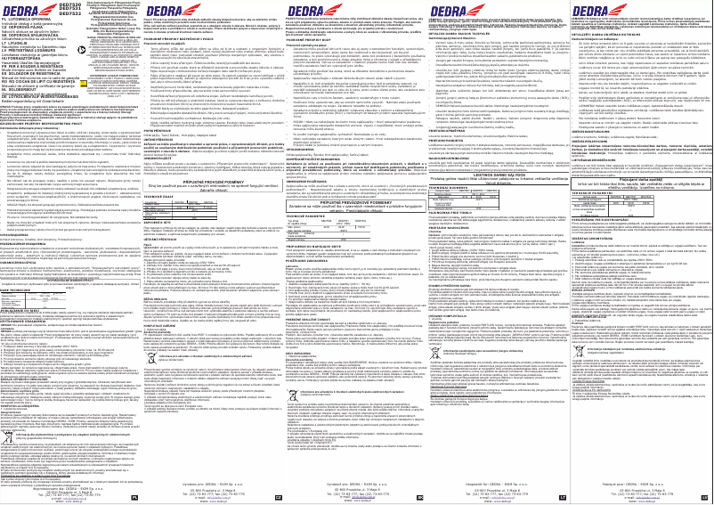 Page 1 de la notice Manuel utilisateur DEDRA DED7531