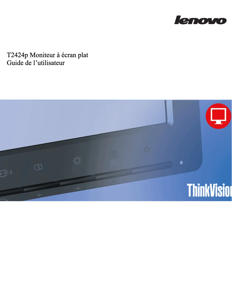 Image de la première page du manuel de l'appareil ThinkVision T2454p
