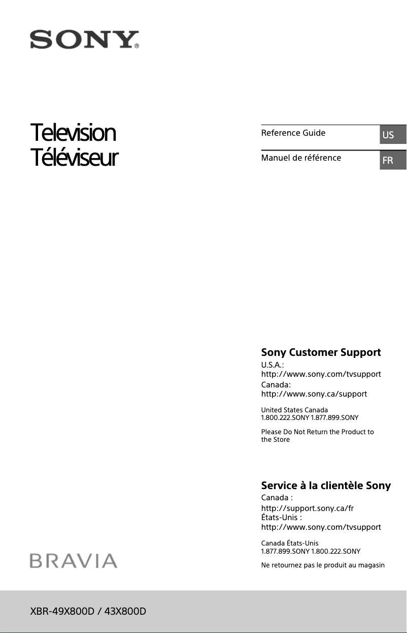Page n°1 - Manuel utilisateur Sony Bravia XBR-49X800D