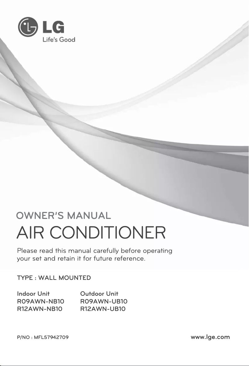 Page 1 de la notice Manuel utilisateur LG R09AWN-UB10