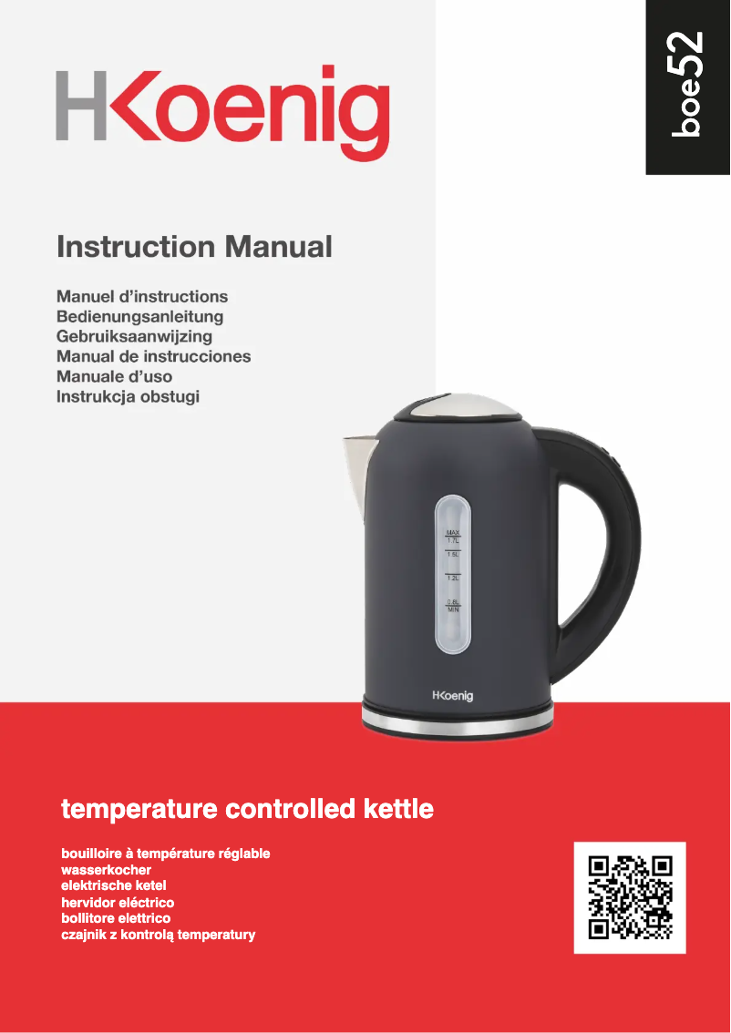 Page 1 de la notice Manuel utilisateur H.Koenig BOE52